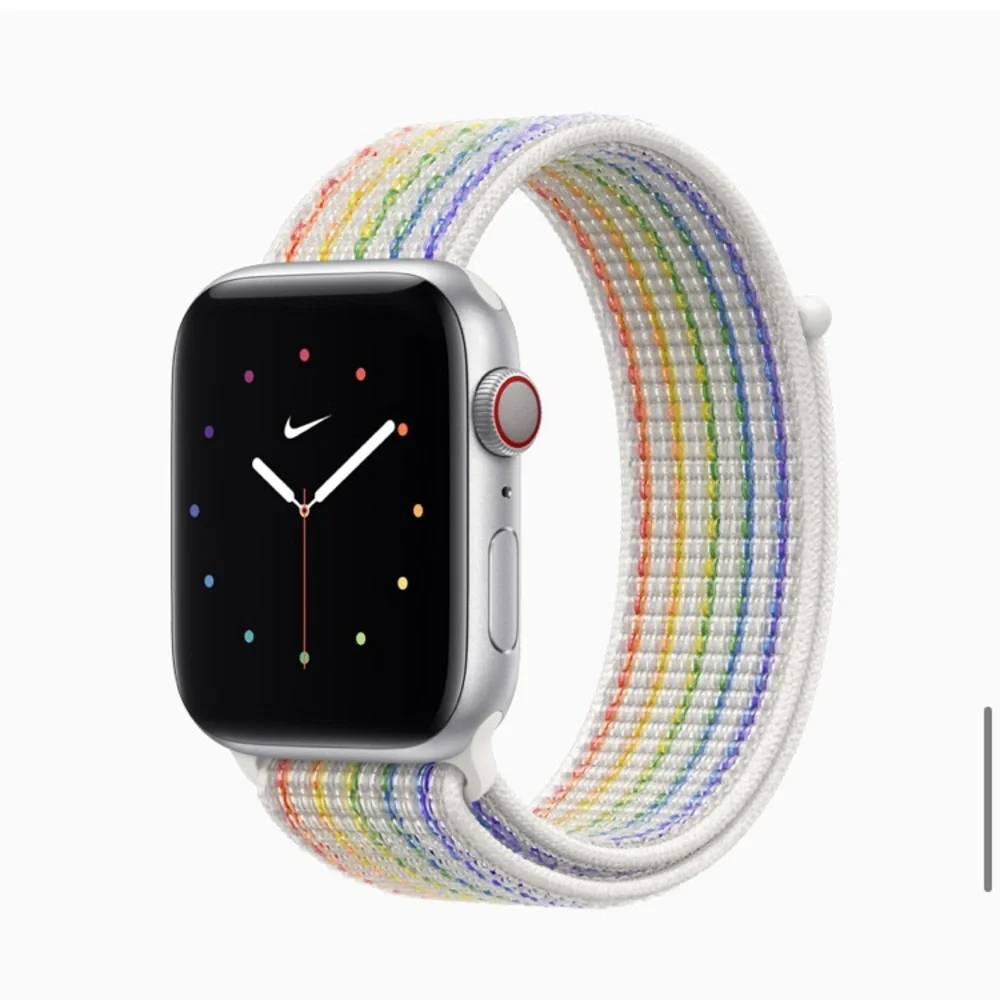 Apple 44mm White/Multi-Color Pride Edition Nike Sport Loop